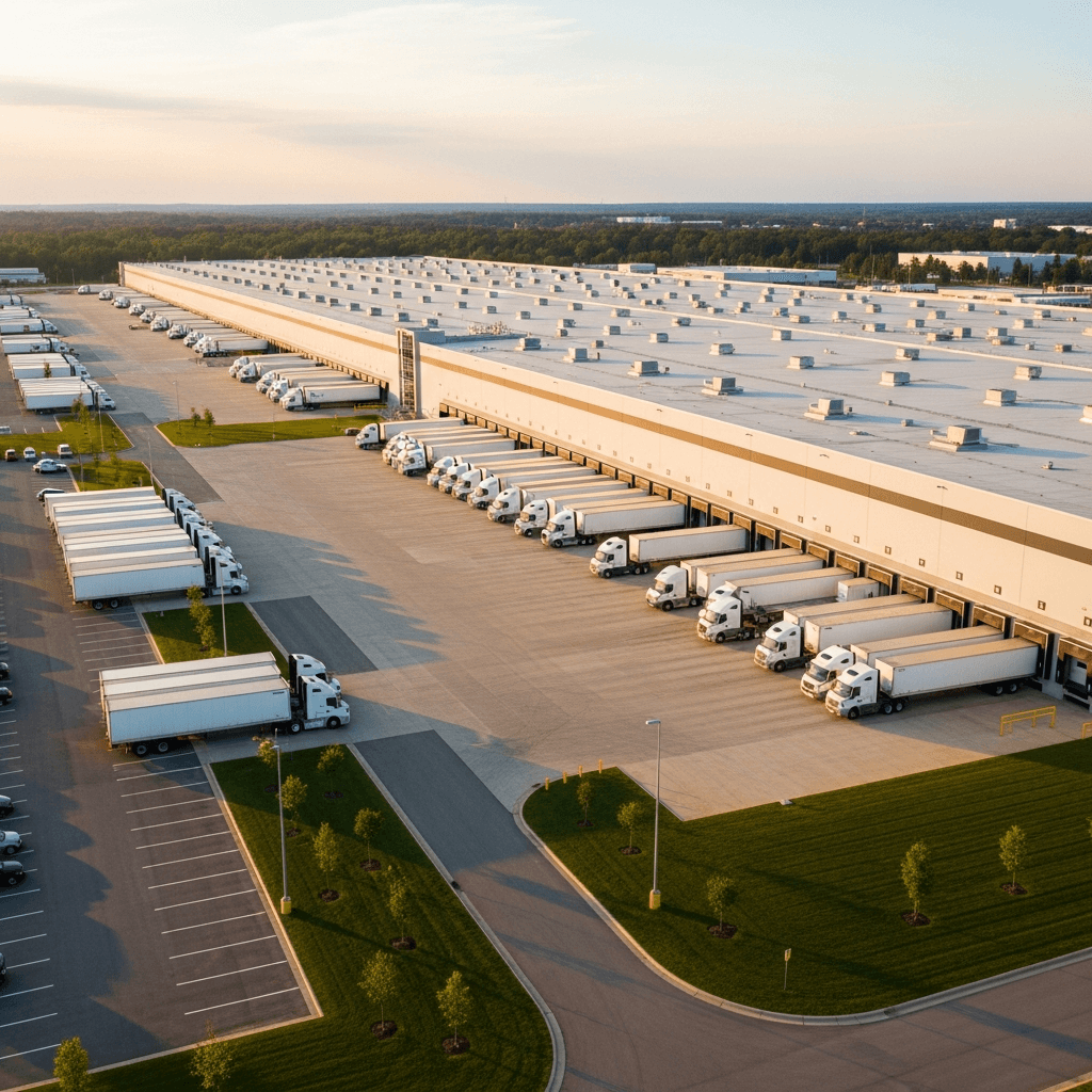 Aerial view of distribution center