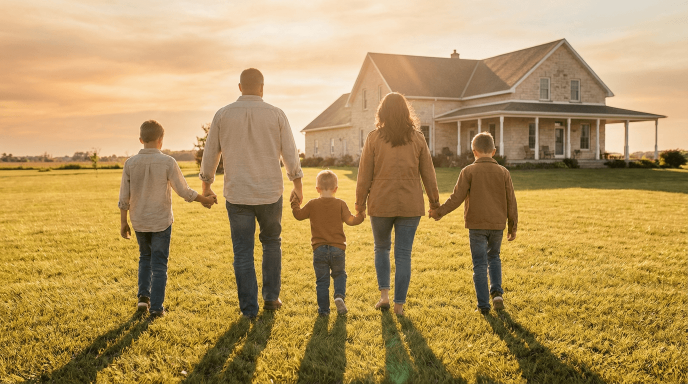 A houseparent family sharing a moment