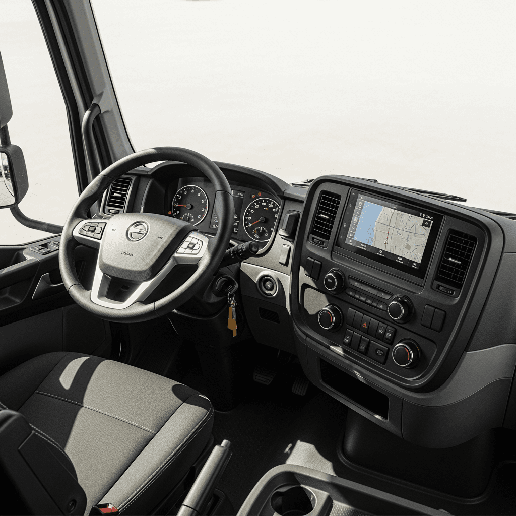 Modern truck cab interior